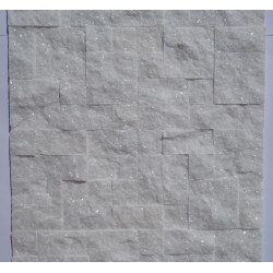 Panel dekoracyjny kwarcytowy śnieżnobiały błyszczący - Panel kamienny 50x20 cm